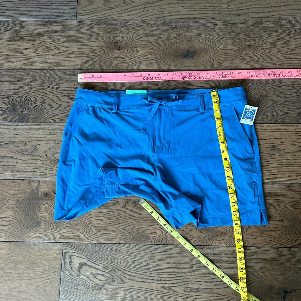 Reel Legends Reel-Tec Womens Solid Daphne Blue Woven Drawstring Shorts Size PXL